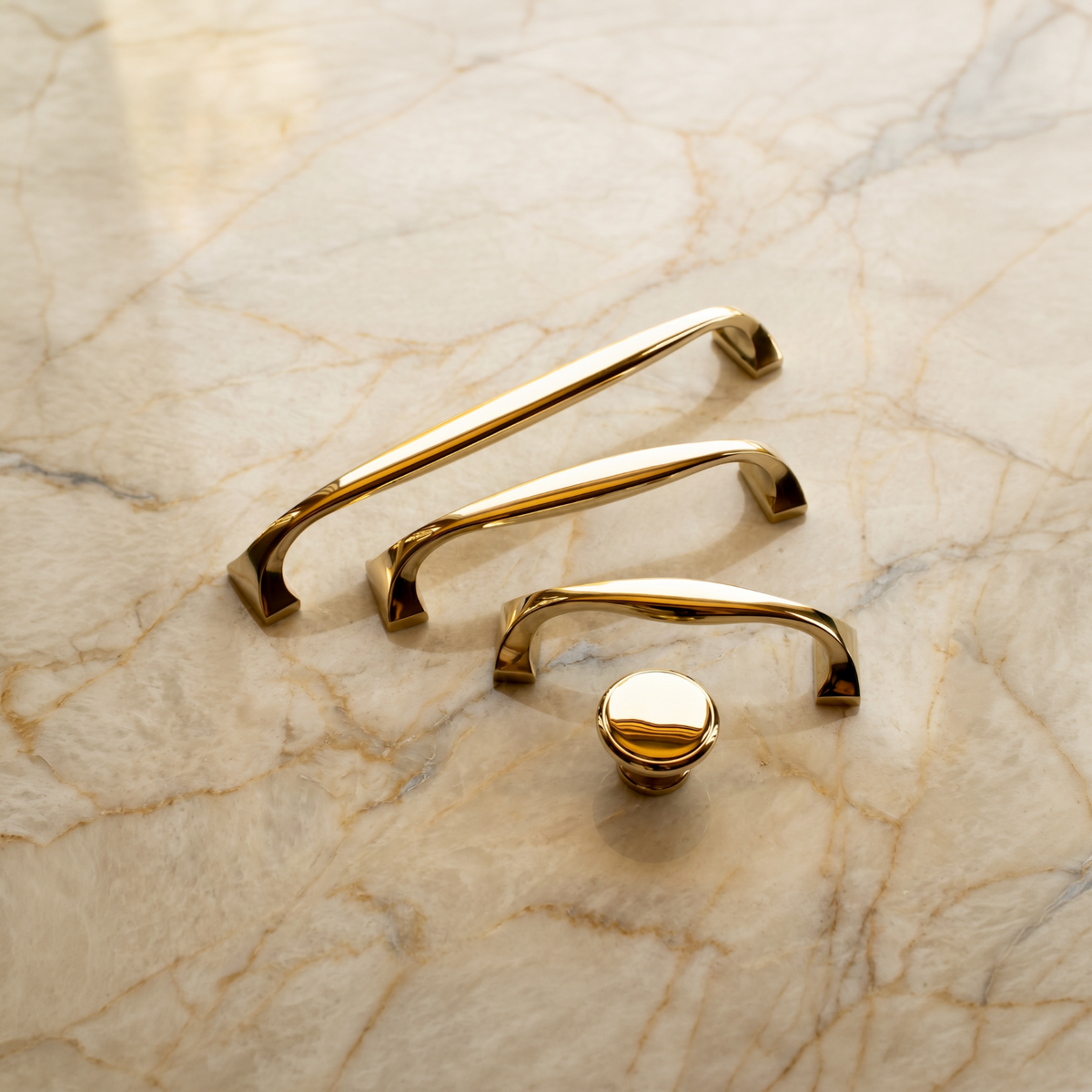 Unlacquered Brass Cabinet Pull - Cotswold Pull